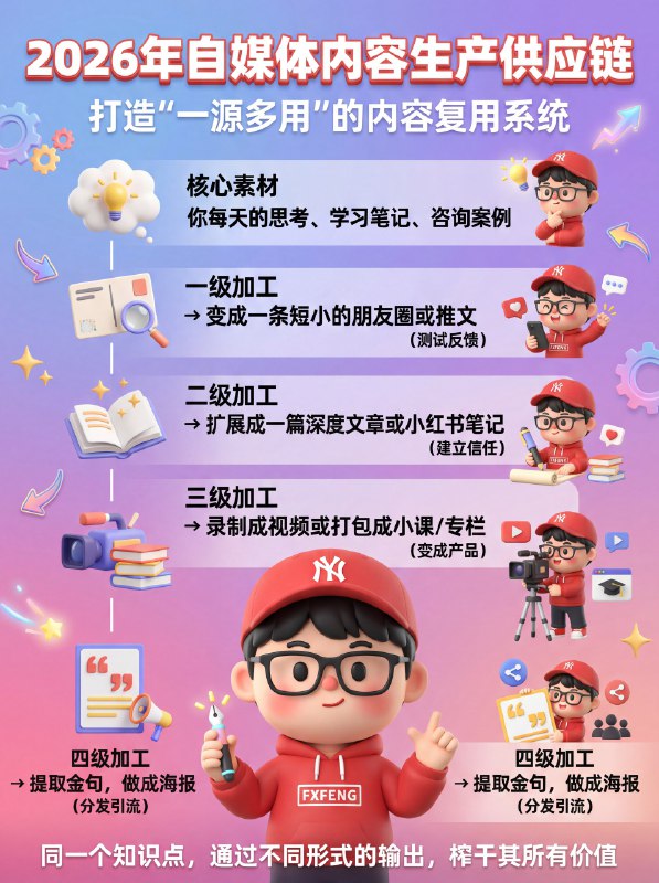 2026年如果你想要打造自己的自媒体，一定要像我一样去建立“一鱼多吃”的内容生产供应链