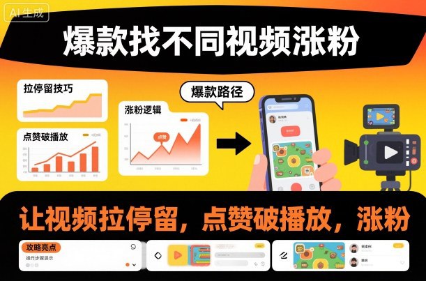 课程介绍通过2个案例展示如何做找不同系列的视频让视频拉停留，实现点赞，破播放，涨粉课程目录蛋仔找不同.mp4爆款哪吒找不同.mp4感兴趣的可以下载学习，本项目仅供会员下载学习，严禁外传  此处内容已隐藏，请付费后查看