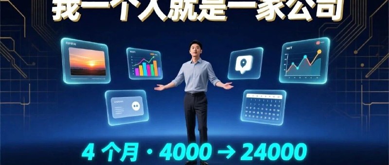 我一个人就是一家公司｜4 个月把公众号从 4000 干到 24000，每天写作只要几分钟4个月暴涨2万粉，收款500万，确实战绩惊人啊