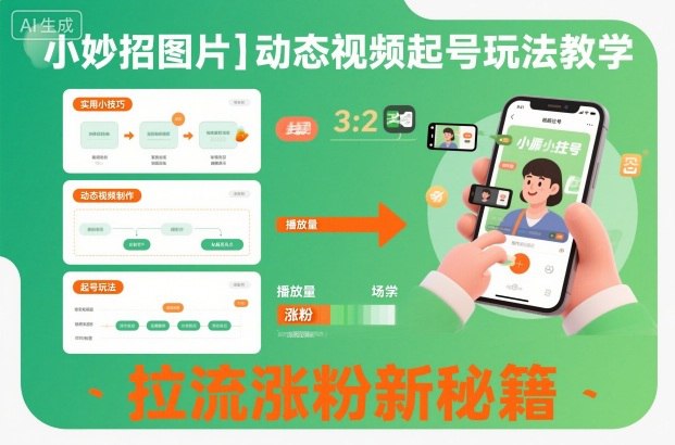 课程介绍教你如何通过AI制作小妙招图片＋视频实现涨粉起号，吸引宝妈粉丝群体感兴趣的可以下载学习，本项目仅供会员下载学习，严禁外传  此处内容已隐藏，请付费后查看