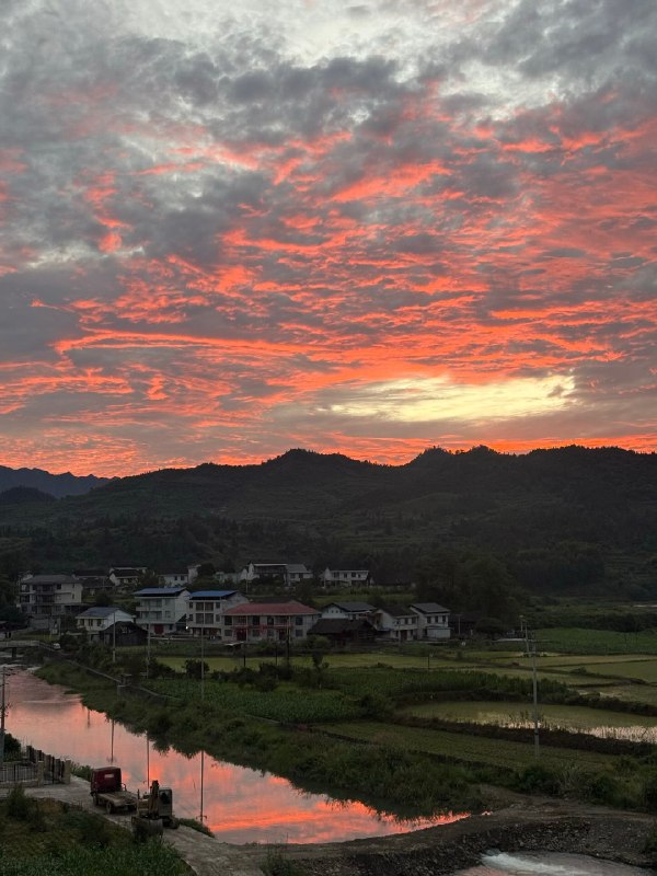 早上 7 点出发，和 partner 两个人一天横跨五城，接力开车近 1000km进山看厂看茶园，光车程就有 13h傍晚在村里遇到一场沉默而宏大的日落感恩半夜十二点能到酒店，全世界晚安 💤早上 7 点出发，和 partner 两个人一天横跨五城，接力开车近 1000km进山看厂看茶园，光车程就有 13h傍晚在村里遇到一场沉默而宏大的日落感恩半夜十二点能到酒店，全世界晚安 💤