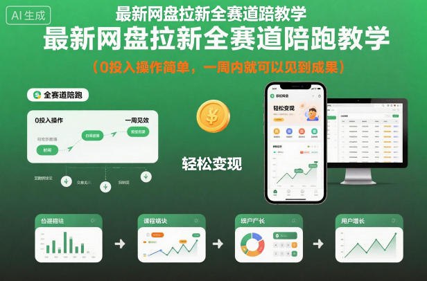 项目介绍：1、什么是网盘拉新陪跑？区别于那些卖课卖教程的，付完钱给你发一堆烂大街的资料，就不管你了，自己研究学习，常见于那种卖1分钱或者几块钱的店铺，这种就是纯賺网盘拉新的钱的，不但拿不到任何结果，还白白浪费了自己时间