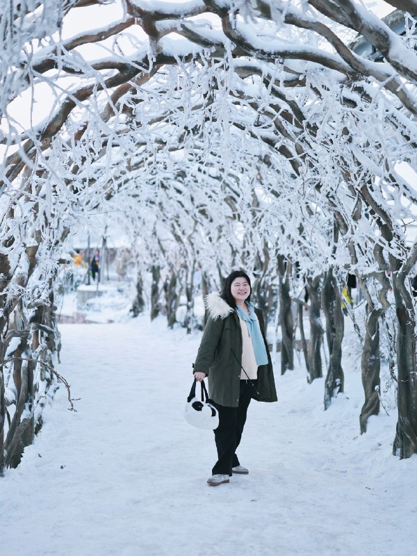 不上班，是当代的一种红利周日睡个午觉，慢悠悠的到民宿放好行李，4点上山溜达一圈玩雪踩点，索道上写着“8人一辆”，我们3个人就直接走了，对面下山已经排起了长队