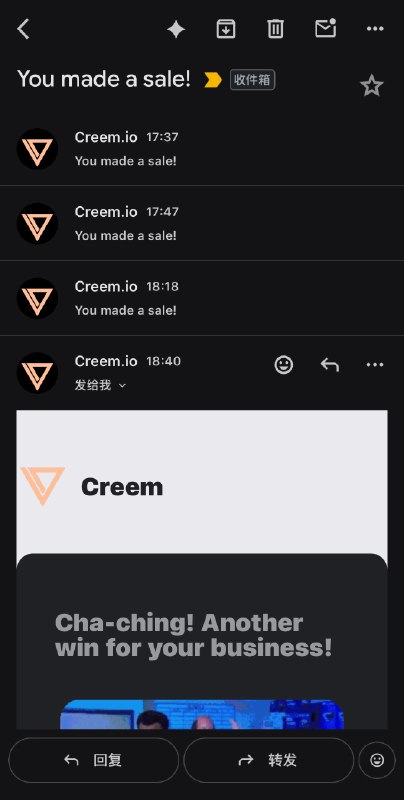 我也没干啥啊，怎么今天这么多单？吃着晚饭的功夫就出了两单，其中一单还是29.9美金的回去得继续赶我的Claude Code打工迭代网站了🤣