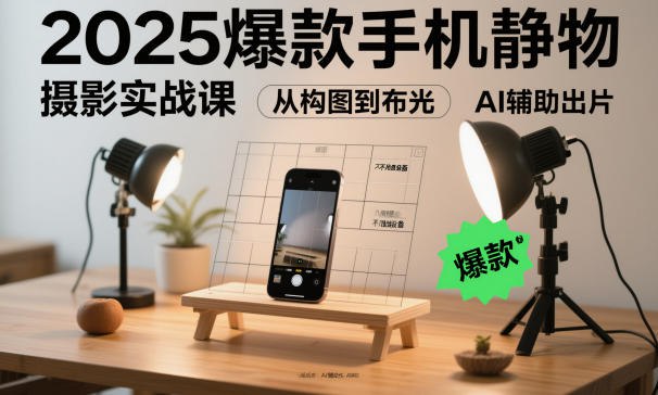 课程介绍：课程来自金老师的2025爆款手机静物摄影实战课