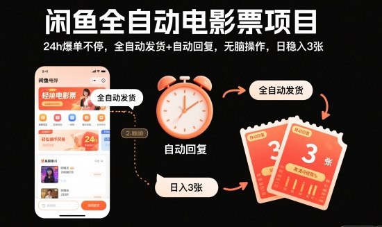 项目介绍：低价电影票项目其实早就存在，之前的玩法就是屯卷，賺一个中间价，需要你去对接屯卷的渠道，这个玩法比较的复杂