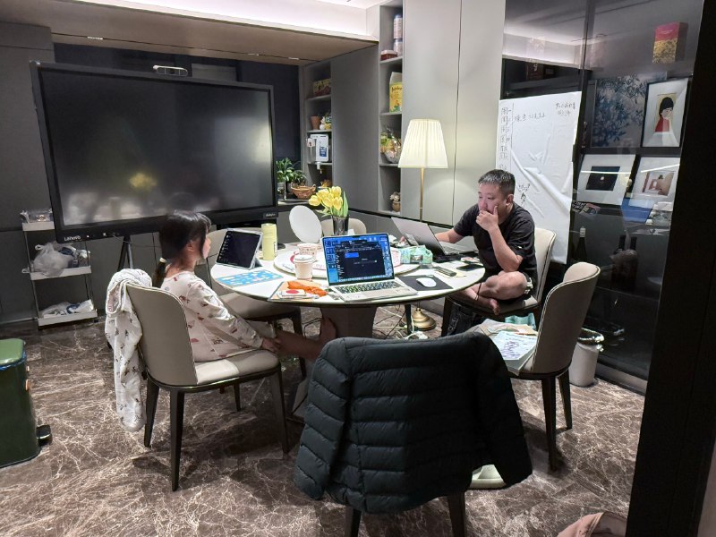 我们家的厨房现在是像车库咖啡，7岁女工西班牙语翻译，王哥财务正在报销，我准备vibe coding