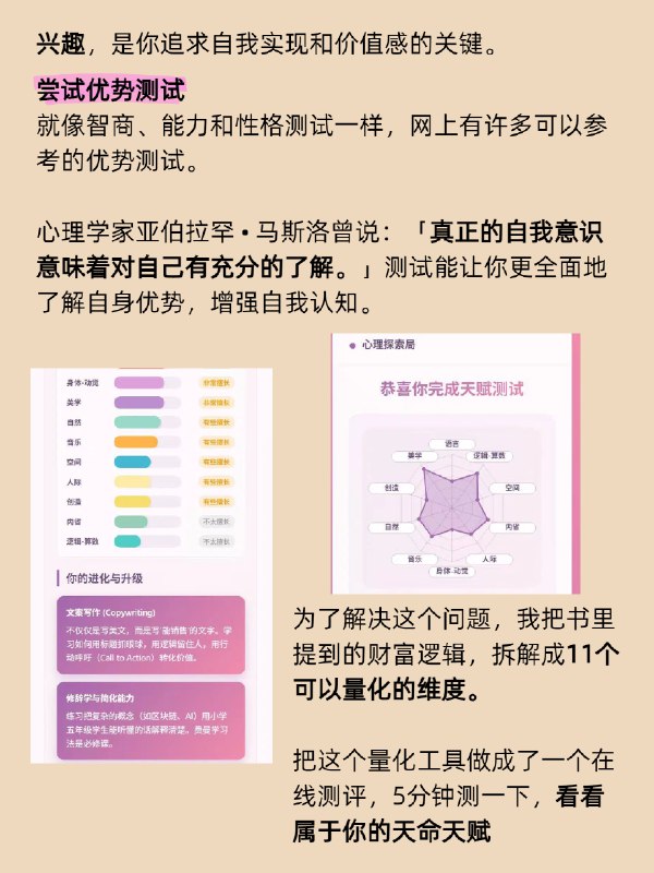 你的天赋是什么，往往可以从自己日常的生活习惯透露出来说句颠覆认知的话：喜恶同因，优点缺点都是天赋，你的优点也有可能是你的缺点