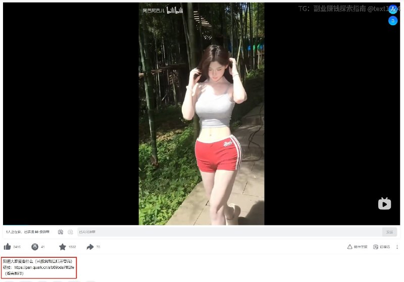 一个网盘拉新的新玩法，在B站上传擦边视频，然后在这里放上网盘链接